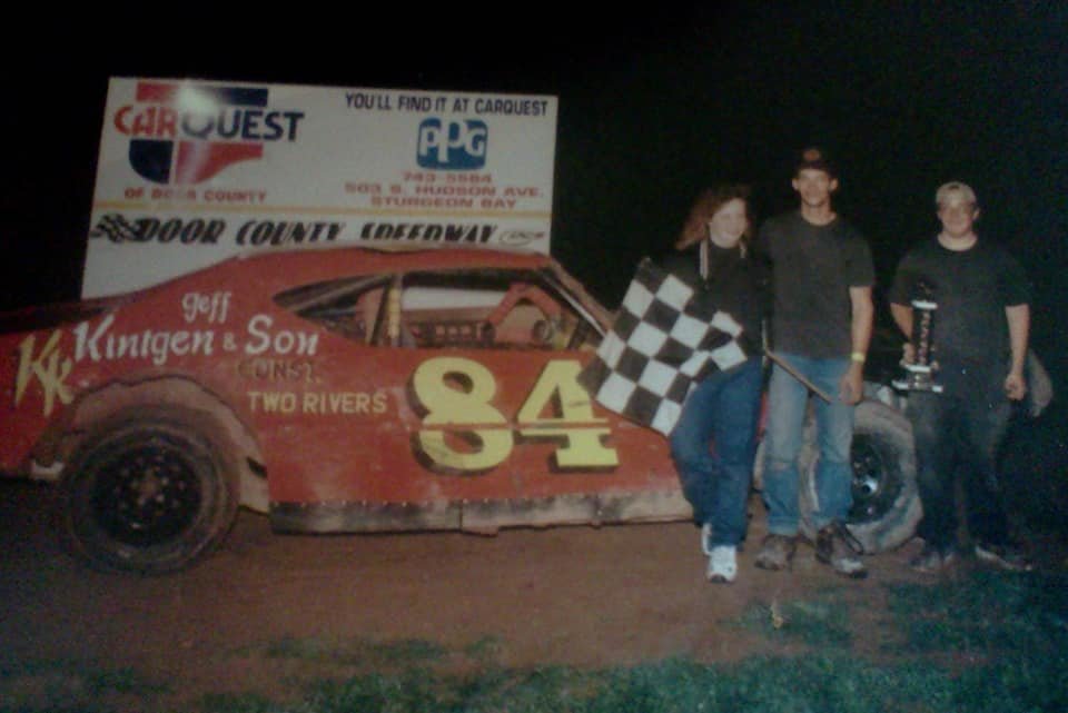 Gregg Siebold in victory lane at Door County Speedway